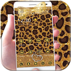 Gold cheetah Theme gold bow icône