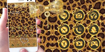 Gold cheetah Theme gold bow capture d'écran 2