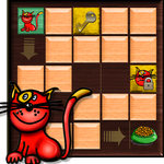 Wooden blocks sliding puzzle. icon