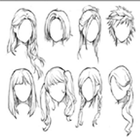 ikon cara menggambar rambut