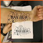 Lettering Name Tattoo Art Design icône