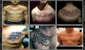 Lettering Tattoo On Chest Idea imagem de tela 3