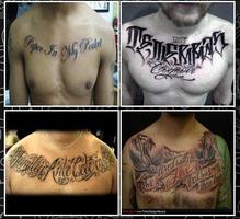 Lettering Tattoo On Chest Idea screenshot 1