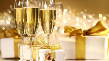 New Year Champagne. Wallpaper постер