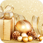 Christmas gifts.Gold texture icône