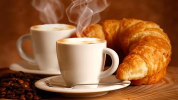 Coffee and croissant. HD LWP captura de pantalla 3