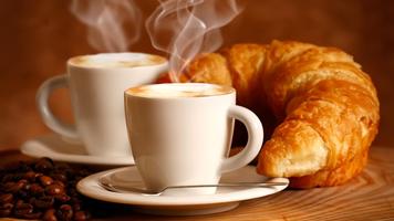 Coffee and croissant. HD LWP تصوير الشاشة 3