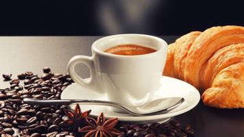 Coffee and croissant. HD LWP تصوير الشاشة 2