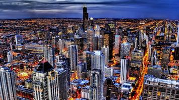 Cities. Chicago Illinois постер