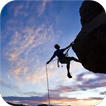 Rock climbing. Live wallpaper
