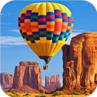 Flying air balloon. Wallpapers icon