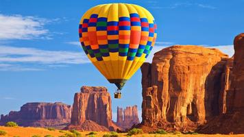 Flying air balloon. Wallpapers 海報