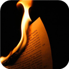 Burning books. Live wallpapers Zeichen