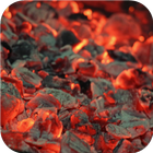Burning coal. Live wallpapers icône