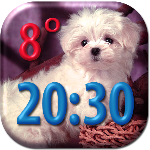 Puppies Clock Weather Widget