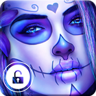 Neon Purple Santa Muerte Cute Love  Screen Lock иконка