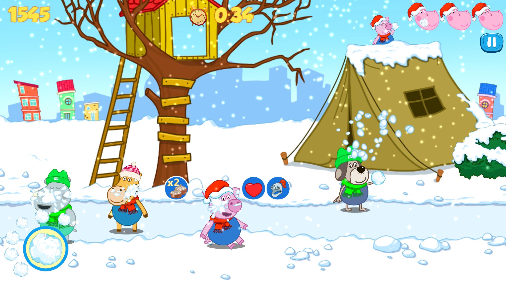 Bataille De Boules De Neige Drôle Jeux Dhiver Pour Android