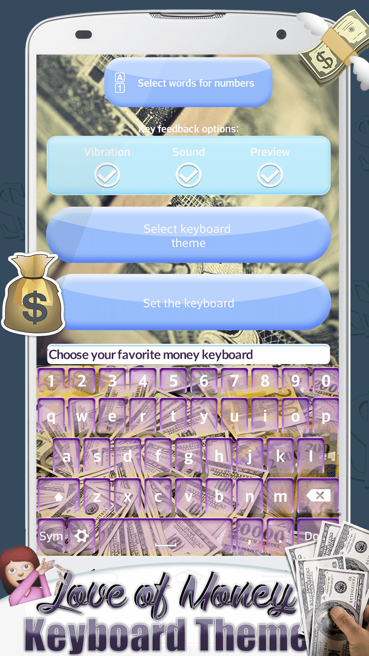 Love of Money Keyboard Theme for Android - APK Download - 