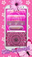 Warna Pink Keyboard Temas poster