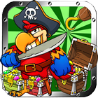 Parrot captain pirate adventur icon