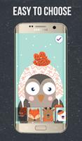 Winter Cartoon Animals Lock Screen imagem de tela 1