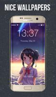 Anime Cute Girl Lock Screen Affiche