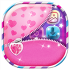 Cute Pink Zipper Lock Screen icône