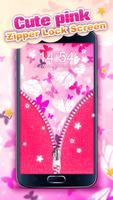 Cute Pink Zipper Lock Screen Ekran Görüntüsü 2