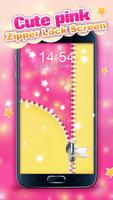Cute Pink Zipper Lock Screen Ekran Görüntüsü 3