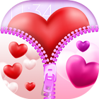 Love Hearts Zipper Lock Screen icône
