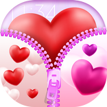 Love Hearts Zipper Lock Screen