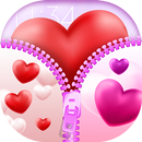 Love Hearts Zipper Lock Screen APK