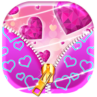 Valentine Love Zip Lock Screen icône