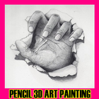 Pencil 3D Art Painting أيقونة