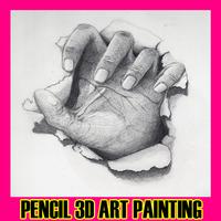 پوستر Pencil 3D Art Painting
