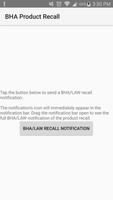 BHA Recall Notification poster