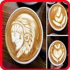 Pattern of latte art icon