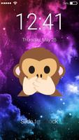 Galaxy Monkey Emodzi Lock पोस्टर