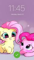Cute Pony Baby Rainbow Pattern Screen Lock Affiche