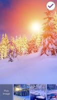 Poster Winter Village Snow Frost Sunset Smart Screen Lock
