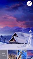 Winter Village Snow Frost Wallpaper Smart PIN Lock الملصق