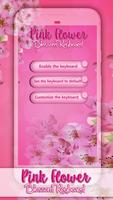 Pink Flower Blossom Keyboard Affiche