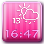 Pink Clock and Weather Widget