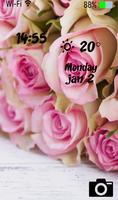 برنامه‌نما Pink Rose Love lock screen عکس از صفحه