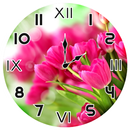 Pink Tulips Analog Clock APK