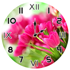 Tulipes Roses Horloge icône