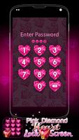 پوستر Pink Diamond Heart Lock Screen