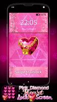 برنامه‌نما Pink Diamond Heart Lock Screen عکس از صفحه