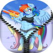 Rainbow Shy Pony Princess Zipper Lock Screen