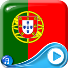 Portugal Flag Waving Wallpaper آئیکن